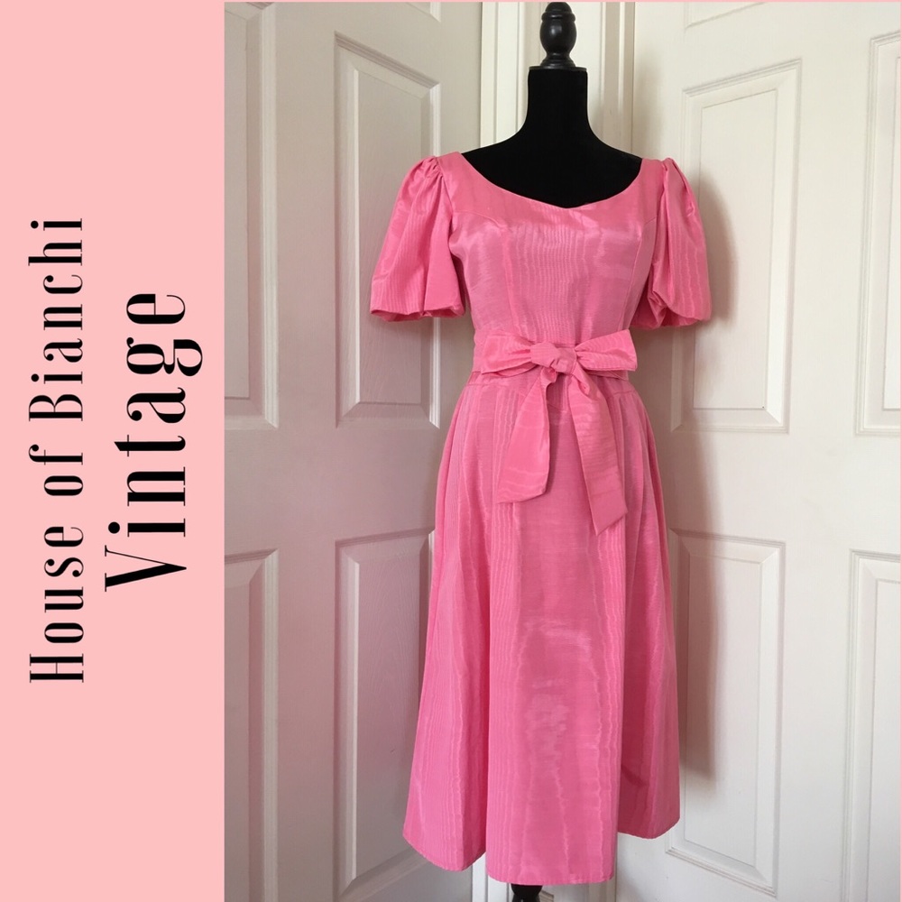 Vintage House of Bianchi Pink Garden Party Dress